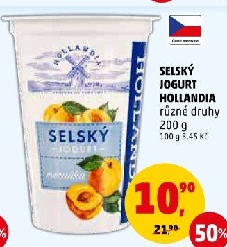 Ochucený jogurt selský Hollandia