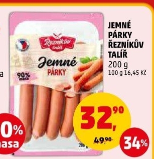 Párky jemné Řezníkův talíř