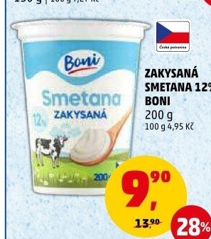Smetana zakysaná Boni 12%