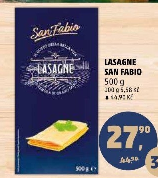 Těstoviny Lasagne San Fabio