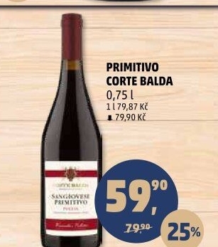 Víno Primitivo Corte Balda