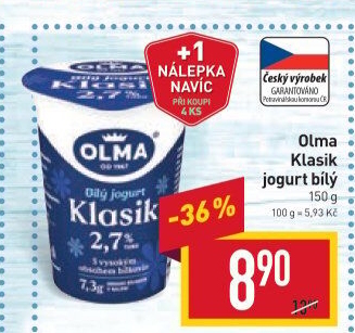 Bílý jogurt Klasik Olma