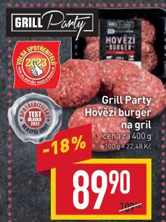 Hovězí burger Grill Party