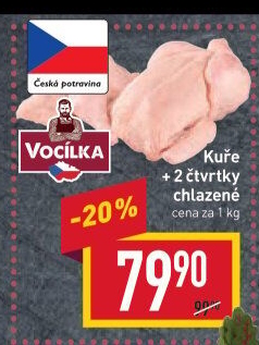 Kuře + 2 čtvrtky Vocílka