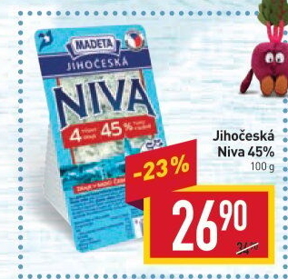 Sýr Niva Jihočeská 45% Madeta