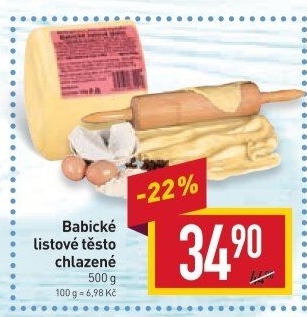 Těsto listové babické Šetra