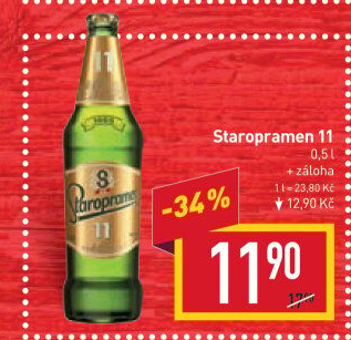 Pivo světlý ležák 11° Staropramen