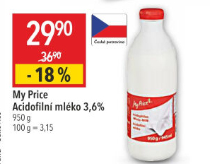 Acidofilní mléko My Price