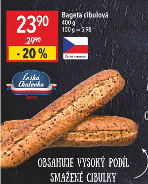 Bageta s cibulkou