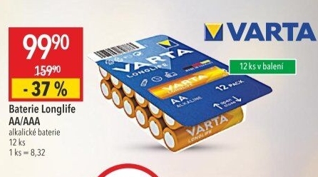 Baterie alkalické Longlife Varta