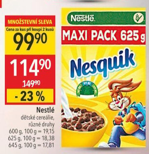 Cereálie Nesquik Nestlé