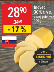 Sýr uzený pařený 30% Inovec