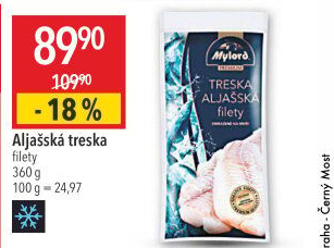 Aljašská treska filety mražená Mylord