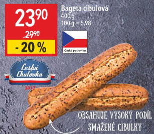 Bageta s cibulkou