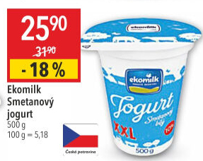 Bílý jogurt smetanový Ekomilk