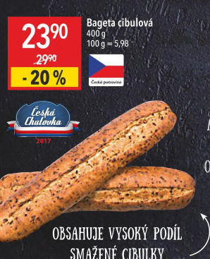 Bageta s cibulkou