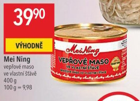 Maso vepřové ve vlastní šťávě Meining