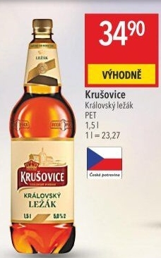 Pivo světlé Královský ležák 12° Krušovice