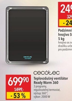 Teplovzdušný ventilátor Ready Warm 360 Cecotec