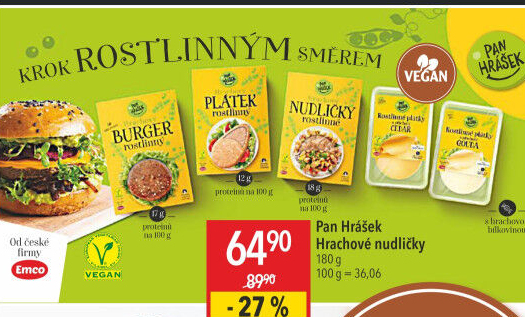 Hrachové nudličky Pan Hrášek Emco