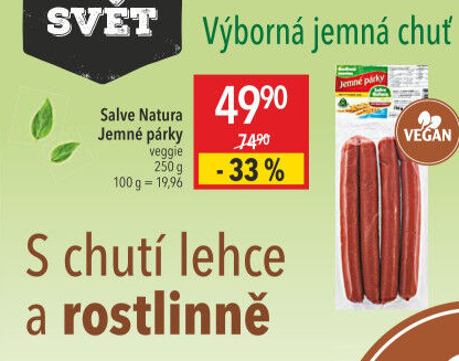 Jemné párky Veggie Salve Natura