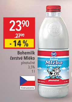 Mléko čerstvé Bohemilk - 3,5% plnotučné
