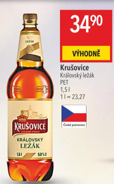Pivo světlé Královský ležák 12° Krušovice