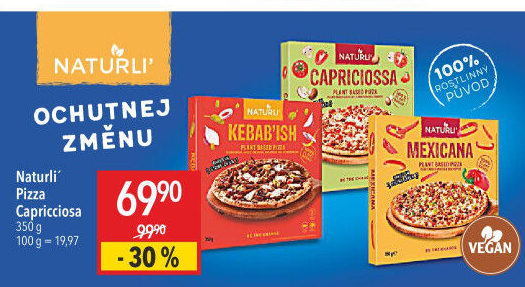Pizza mražená Vegan Naturli'