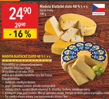 Sýr Blaťácké zlato Madeta