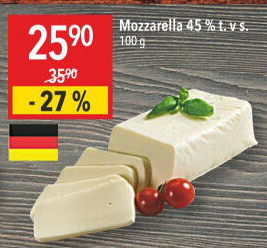 Sýr Mozzarella cihla 45%