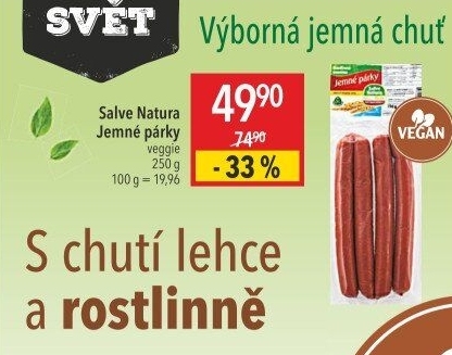 Jemné párky Veggie Salve Natura