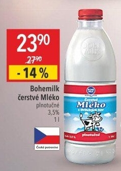 Mléko čerstvé Bohemilk - 3,5% plnotučné