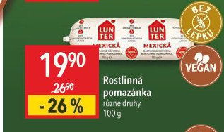 Rostlinné pomazánky Lunter