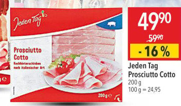 Šunka Prosciutto Cotto Jeden Tag
