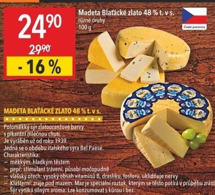 Sýr Blaťácké zlato Madeta