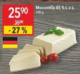 Sýr Mozzarella cihla 45%