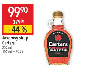 Javorový sirup Carters