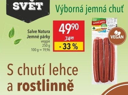 Jemné párky Veggie Salve Natura