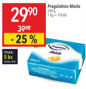 Máslo Mlékárna Pragolaktos