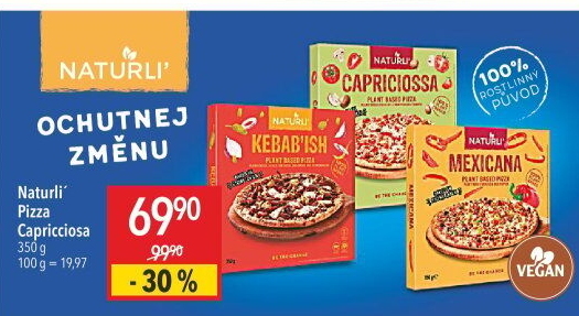 Pizza mražená Vegan Naturli'