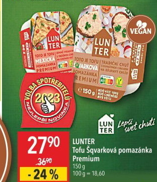 Pomazánka tofu škvarková premium Lunter