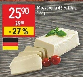Sýr Mozzarella cihla 45%