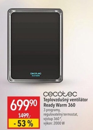 Teplovzdušný ventilátor Ready Warm 360 Cecotec