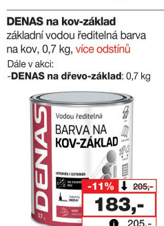 Barva na kov antikorozní základní Denas