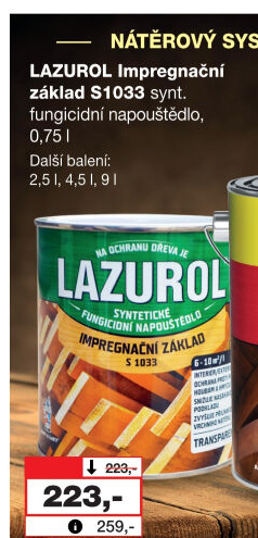 Impregnační základ na dřevo Lazurol