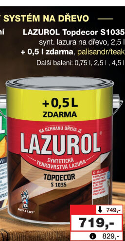Lazura na dřevo Topdecor Lazurol