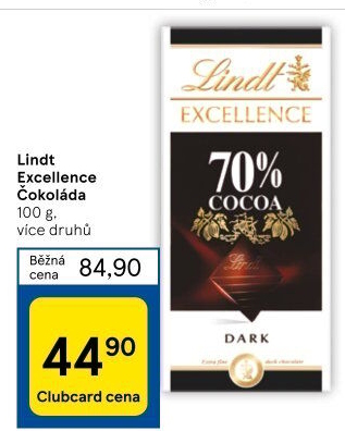 Čokoláda Excellence Lindt