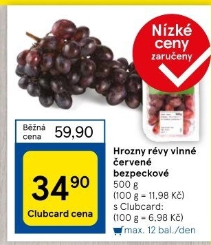 Hrozny červené bezsemenné