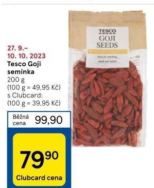 Kustovnice čínská - Goji sušené Tesco