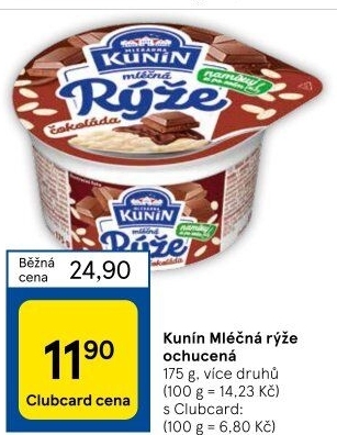 Mléčná rýže Mlékárna Kunín